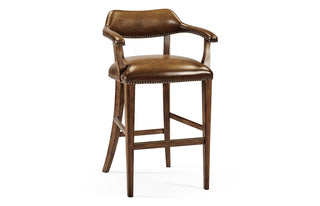 Walnut Upholstered Library Bar Stool 495903-BS-WAL-L002