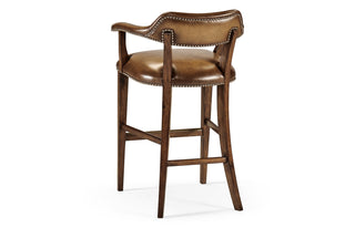 Walnut Upholstered Library Bar Stool 495903-BS-WAL-L002