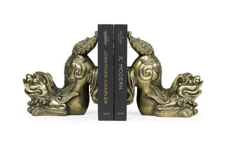 Antique Brass Foo Dog Bookends