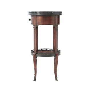 Walnut Circle Accent Table