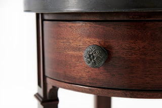 Walnut Circle Accent Table