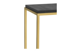 Contemporary Square Ebonised Oak & Brass Pedestal with White Calcutta Marble Centre