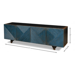 Low Wall Console For Tv, Blue