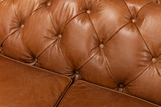 Tufted English Club Sofa, Vienna Brown