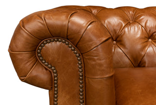 Tufted English Club Sofa, Cuba Brown [53130]