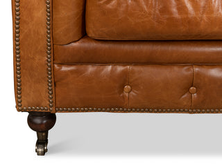 Tufted English Club Sofa, Cuba Brown [53130]