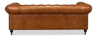 Tufted English Club Sofa, Cuba Brown [53130]