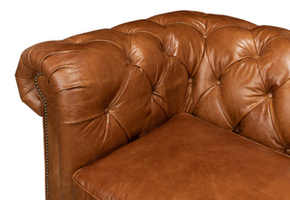 Tufted English Club Sofa, Cuba Brown [53130]