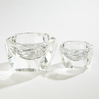 MULTI FACET CRYSTAL BOWL-CLEAR