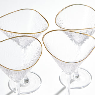 S/4 HAMMERED MARTINI GLASSES