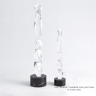 FACETTE COLUMN SCULPTURE-BLACK BASE