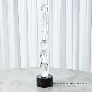 FACETTE COLUMN SCULPTURE-BLACK BASE