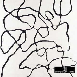 SQUIGGLE RUG-IVORY/BLACK