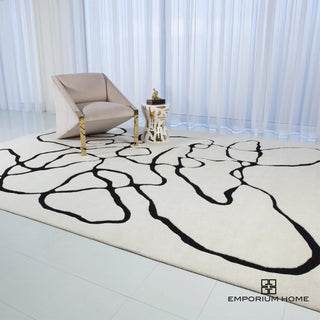 SQUIGGLE RUG-IVORY/BLACK