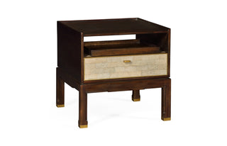 Small Lymed Mink Bedside Table with Tray