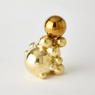 BUBBLE ORB HOLDER W/CRYSTAL SPHERE IN BRASS COLLECTION