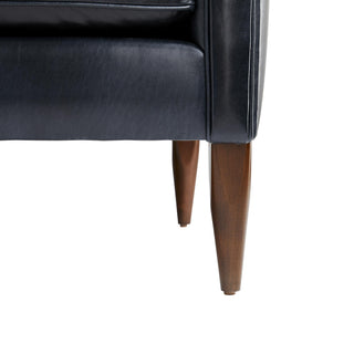 Vincent Sofa in Ink Leather – Vintage Parisian-Inspired