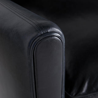 Vincent Sofa in Ink Leather – Vintage Parisian-Inspired