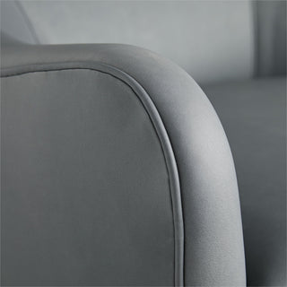 Delfino Chair Anchor Grey Leather Luxe Lounge with Swivel Base