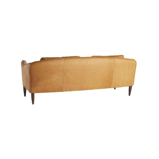 Vincent Sofa Butterscotch Leather Sofa with Dark Walnut Legs