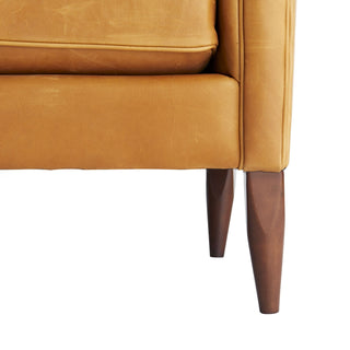 Vincent Sofa Butterscotch Leather Sofa with Dark Walnut Legs