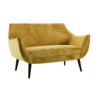 Leandro Settee in Marigold Velvet – Mid-Century Modern Design, Contract-Grade