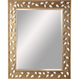 8207-28 - GOLD MIRROR GLASS LEAF DECOR