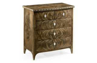 Small Bleached Mahogany Chest of Drawers with Bone Inlay