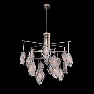 Faceted Glass Eighteen-Light Chandelier