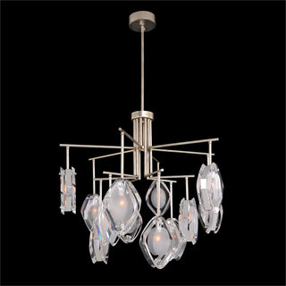 Faceted Glass Twelve-Light Chandelier