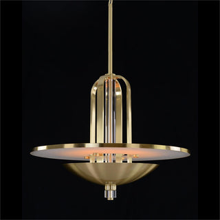 International Style Eight-Light Cage Pendant in Satin Gold