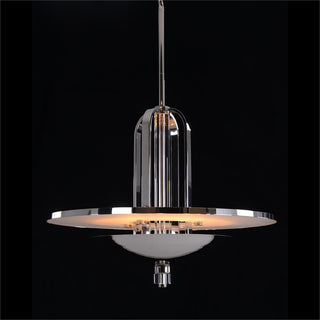 International Style Eight-Light Cage Pendant in Polished Nickel