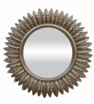 Silver Leaf Wall Mirror - Beveled Glass Accent Mirror for Elegant Home Decor