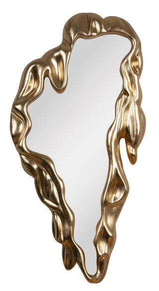 Golden Waves Reflection - Modern Wall Mirror with Elegant Wave Design for Contemporary Home Decor