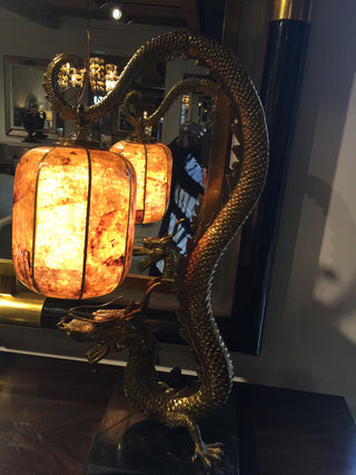 Sherwood Cast Brass Dragon Table Lamp