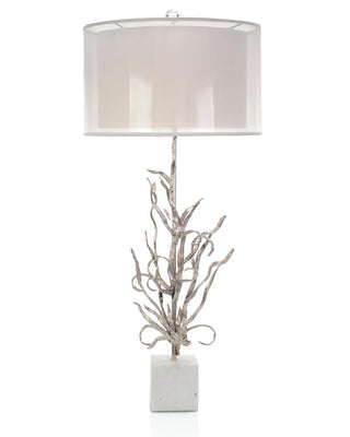 Swirling Reeds in Nickel Table Lamp