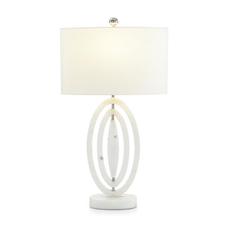 White Marble Oval Rings Table Lamp