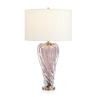 Rose Pink Art Glass Table Lamp