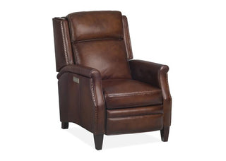 Maitland Smith Guilford Power Recliner - Sherman Truffle Leather Upholstery