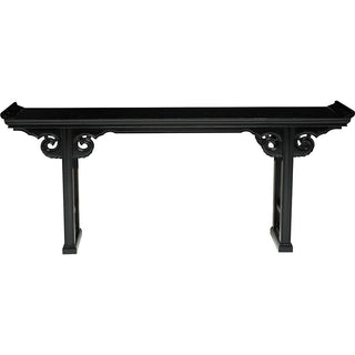 RUBBED EBONY FINISHED DISTRESS ED CONSOLE TABLE
