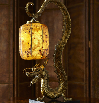 Sherwood Cast Brass Dragon Table Lamp