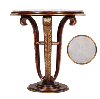 Side Table Plume, Cream Marble Top