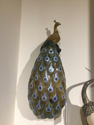 Maitland Smith CAST BRASS PEACOCK WALL SCONCE-8106-14