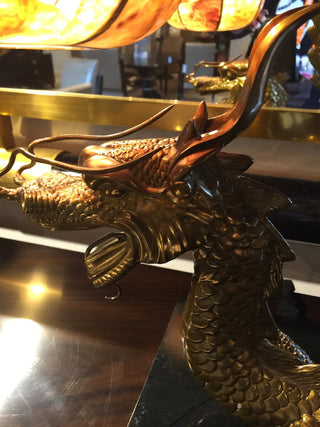 Sherwood Cast Brass Dragon Table Lamp