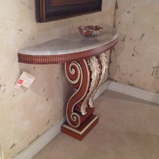 Francesco Molon Carved Console, Marble Top