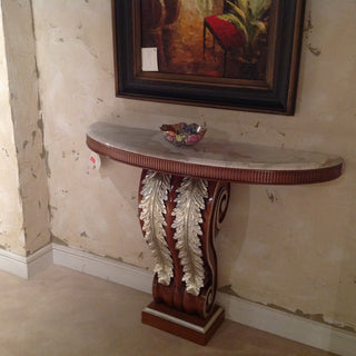 Francesco Molon Carved Console, Marble Top