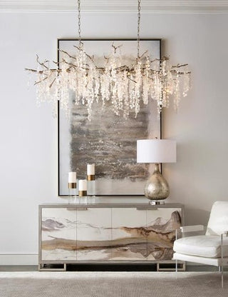 SHIRO-NODA FIFTEEN-LIGHT GLASS CLUSTER HORIZONTAL CHANDELIER