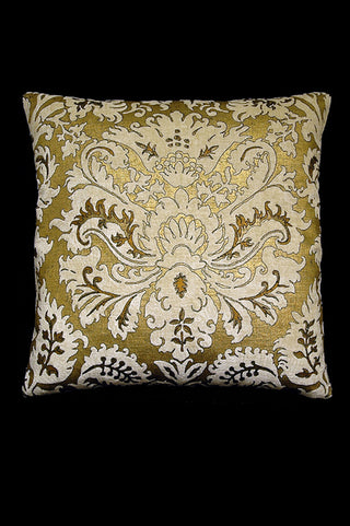 Barbarigo White printed velvet square cushion