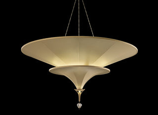 Icaro 2 tiers glass fibre ivory lamp