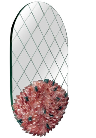 Visionnaire Foglia Oval Mirror in Murano Glass by Zanellato Bortotto